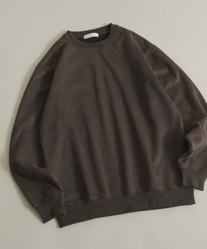 刺繡仿麂皮圓領衛衣