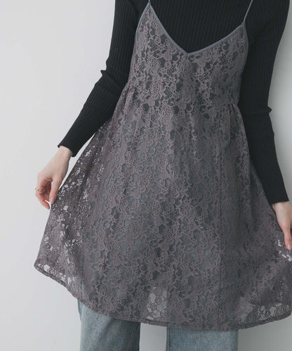 蕾絲吊帶長款上衣