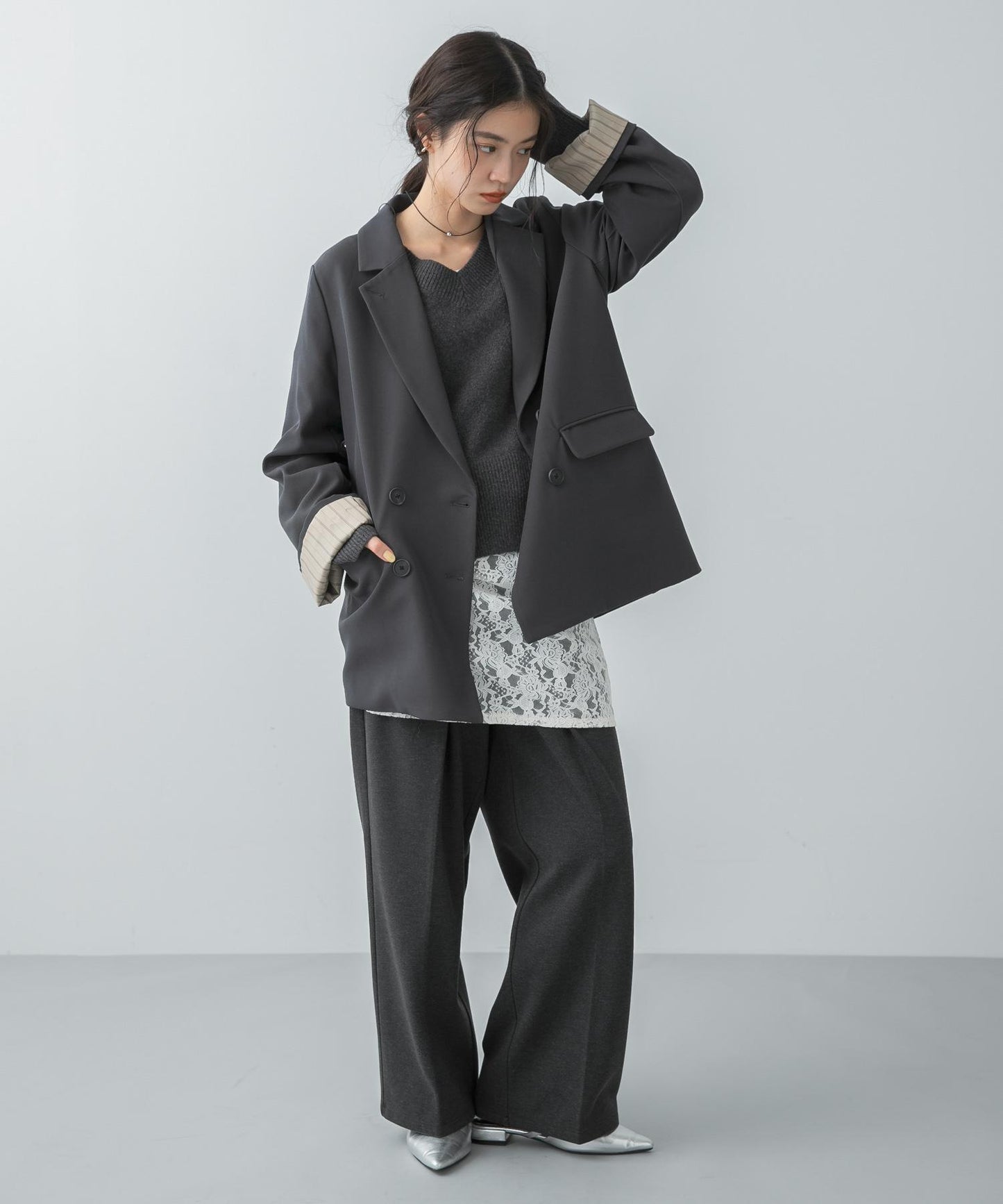 蕾絲吊帶長款上衣