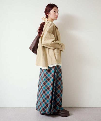 層疊中長款襯衫夾克