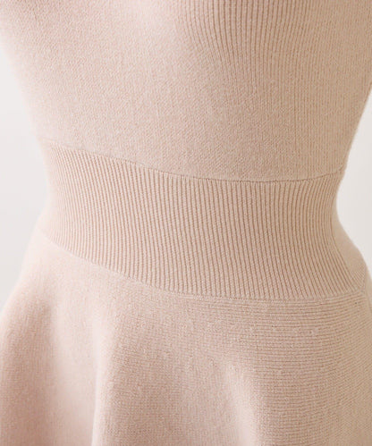 2WAY羽毛開衫套裝後系蝴蝶結針織迷你連衣裙