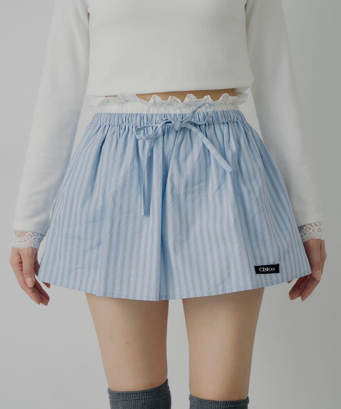 可成套搭配 蕾絲疊搭 傘擺 迷你半身裙