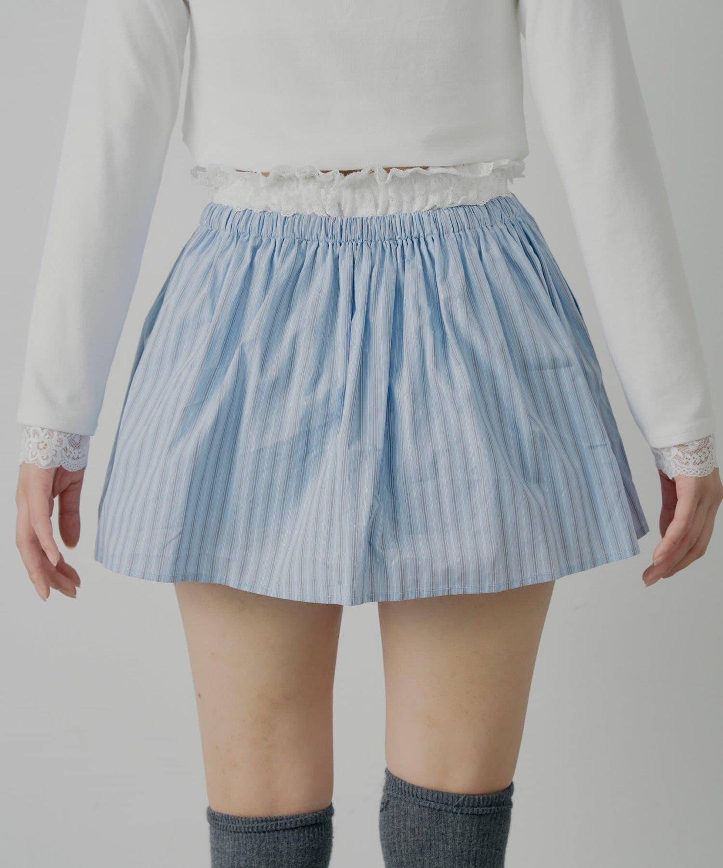 可成套搭配 蕾絲疊搭 傘擺 迷你半身裙