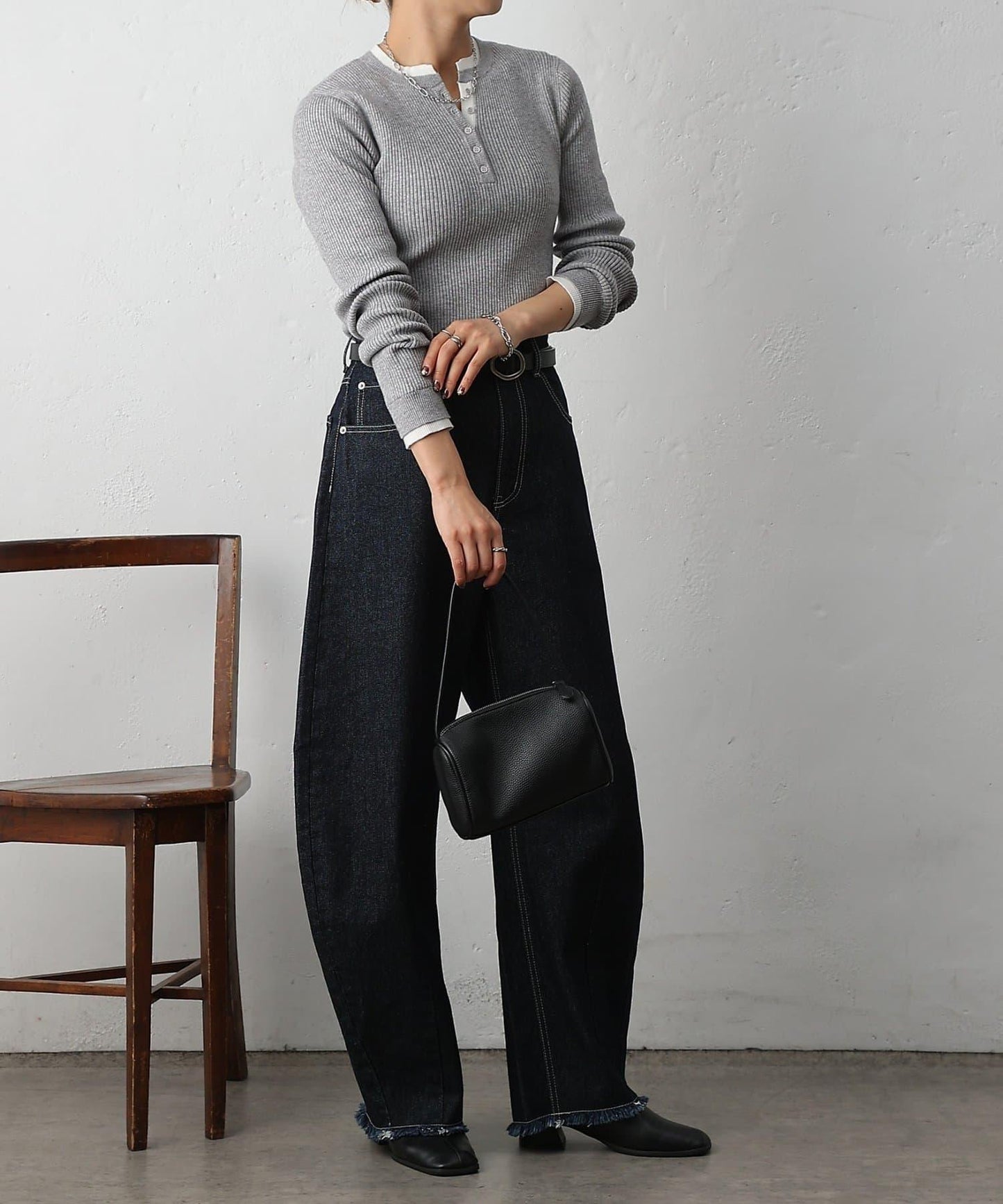 【復刻】弧形牛仔褲