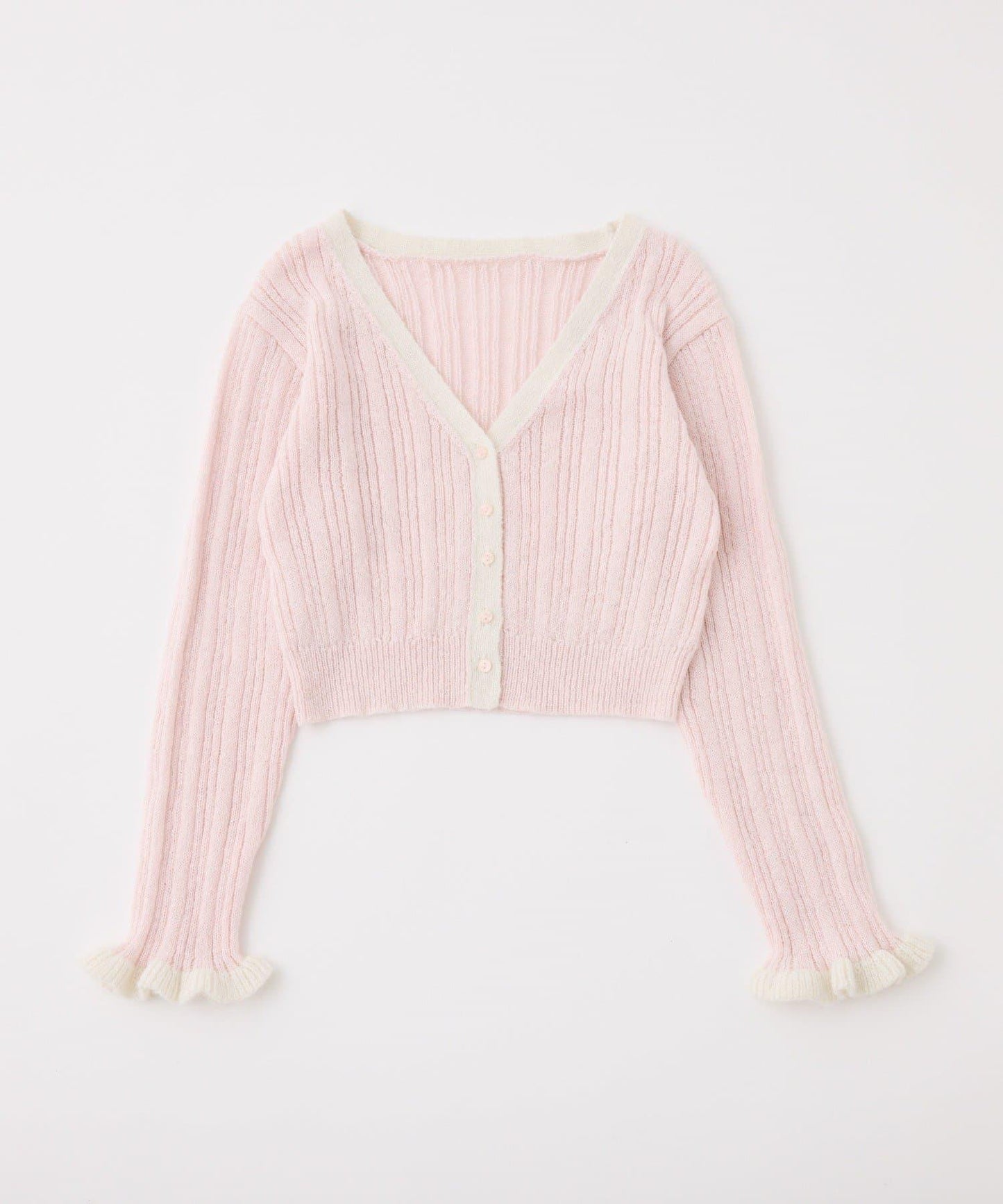 拼色袖針織開衫