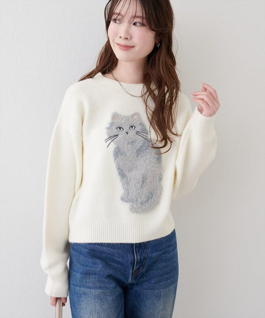 もしゃねこ針織套頭衫