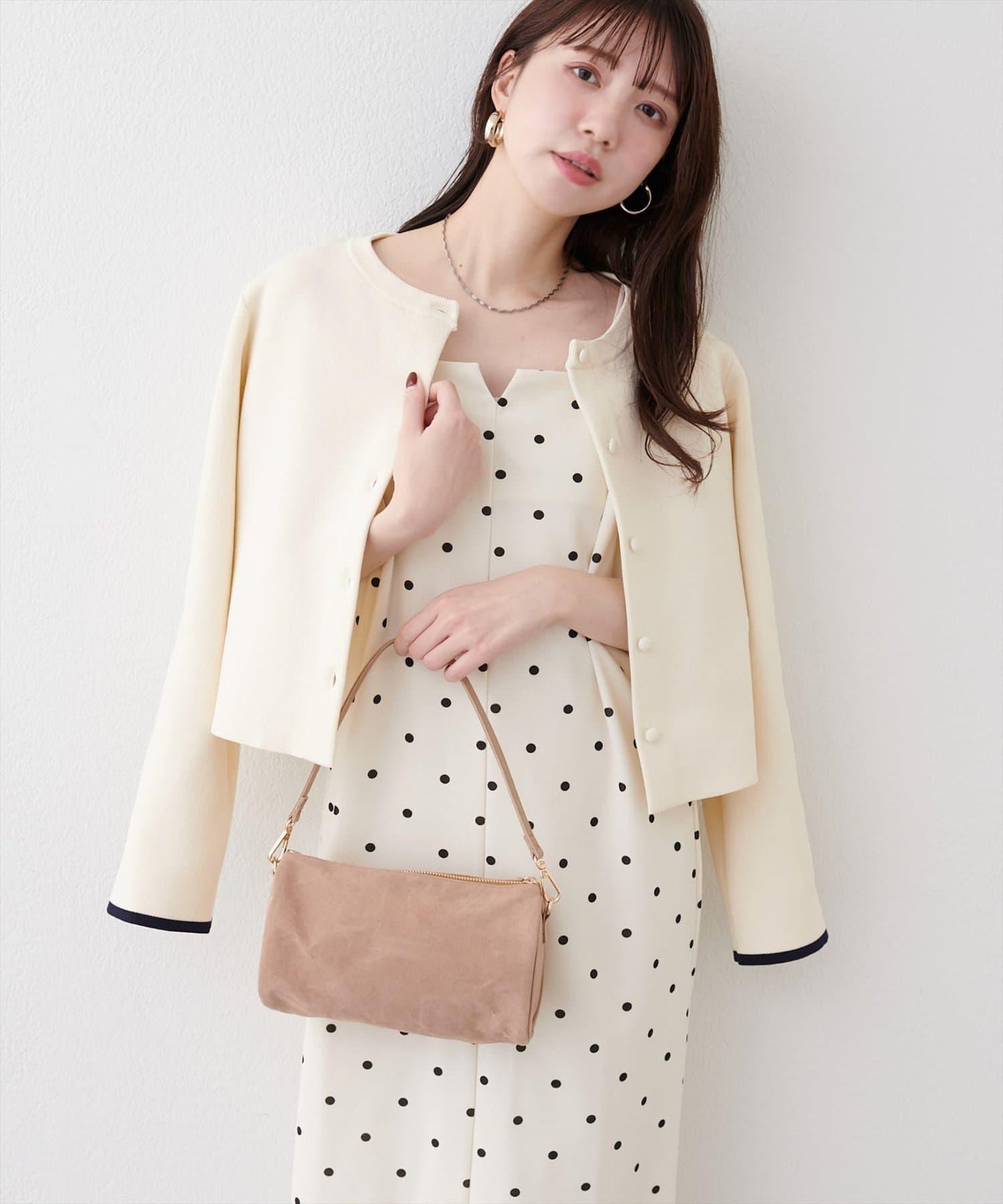 袖口拼色短款開衫