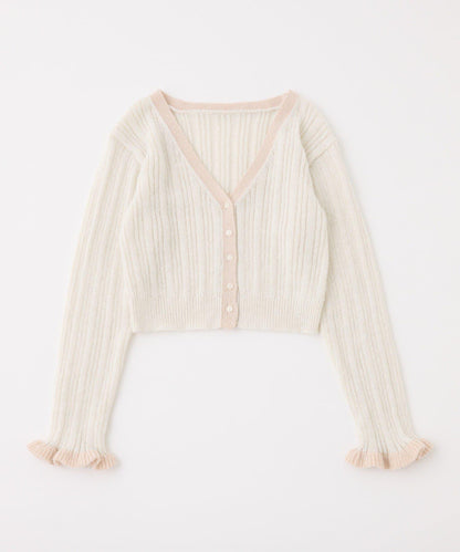 拼色袖針織開衫