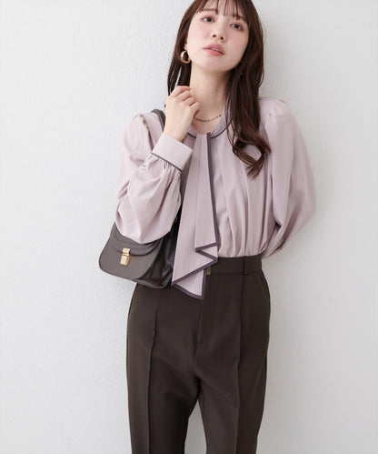 拼色蝴蝶結兩穿襯衫