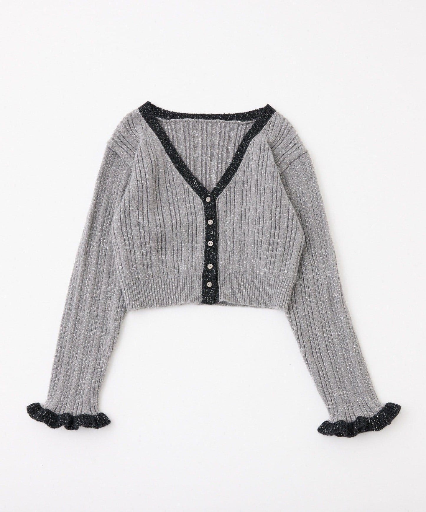 拼色袖針織開衫