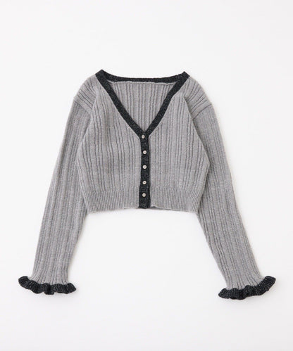 拼色袖針織開衫