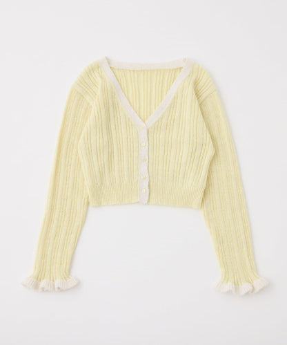 拼色袖針織開衫