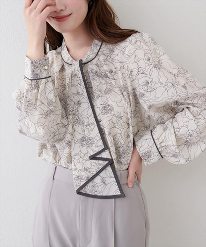 拼色蝴蝶結兩穿襯衫