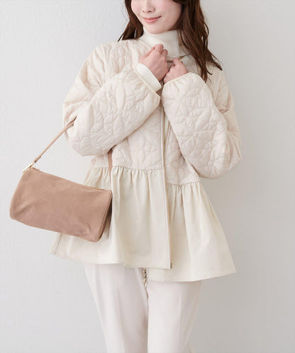 花卉絎縫荷葉邊短外套