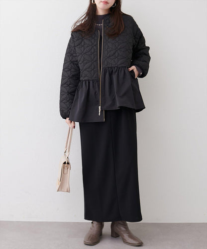 花卉絎縫荷葉邊短外套