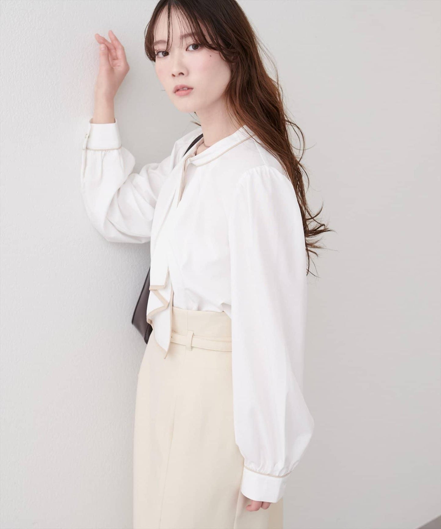 拼色蝴蝶結兩穿襯衫