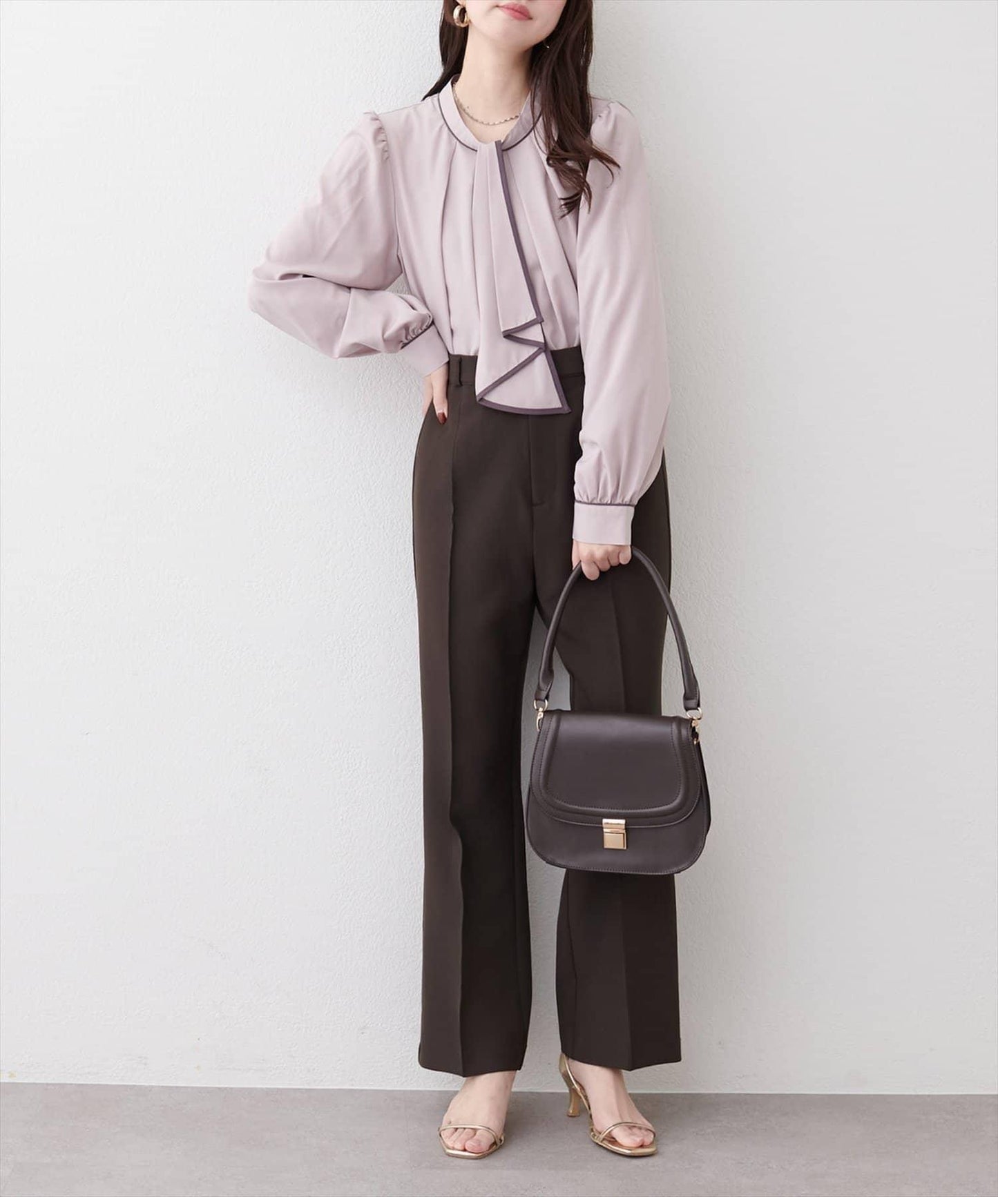 拼色蝴蝶結兩穿襯衫