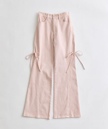 美腿彈力喇叭牛仔褲