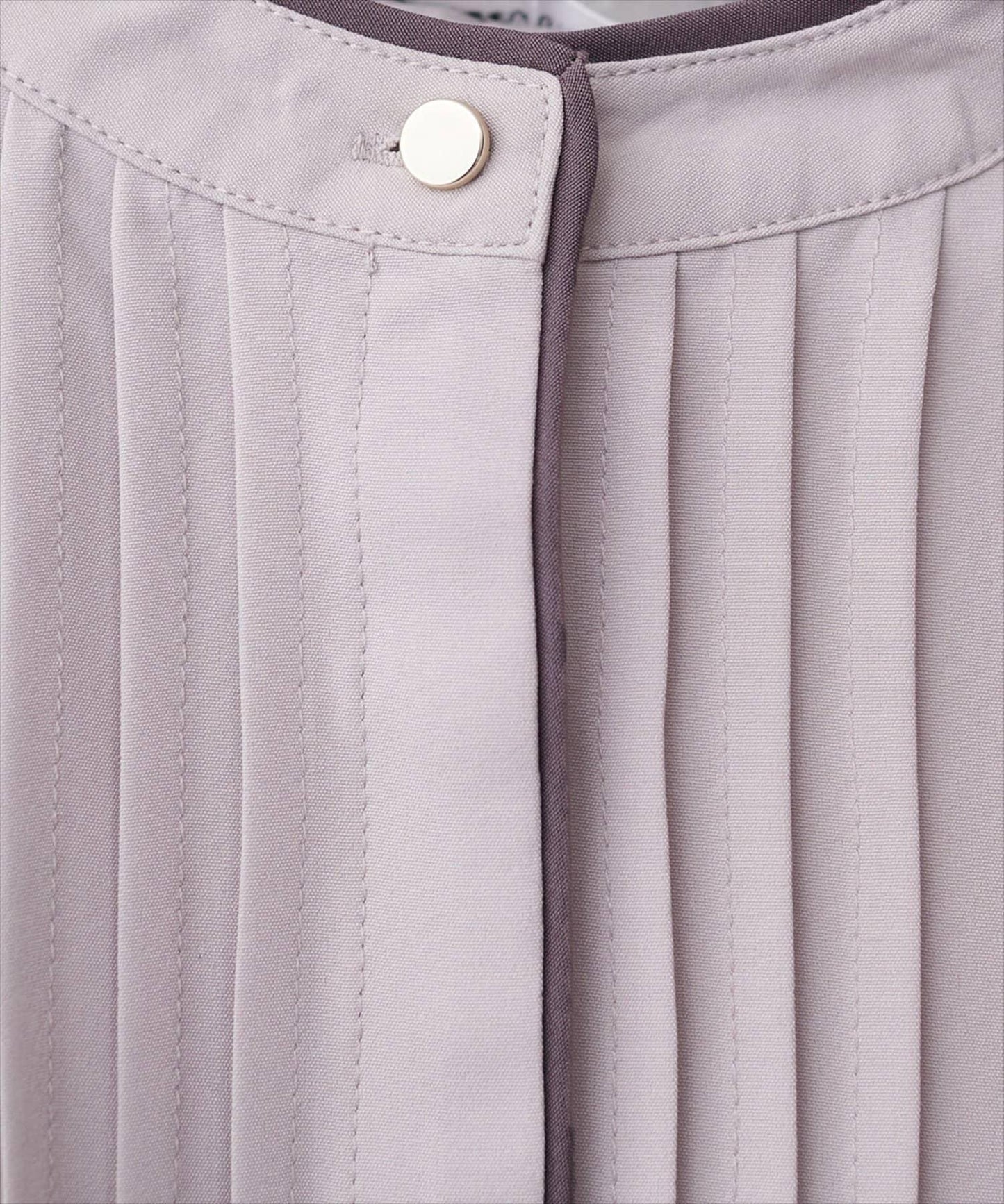 拼色滾邊褶皺女襯衫