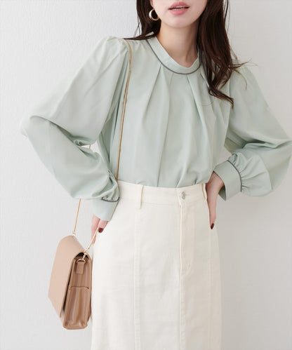 拼色蝴蝶結兩穿襯衫