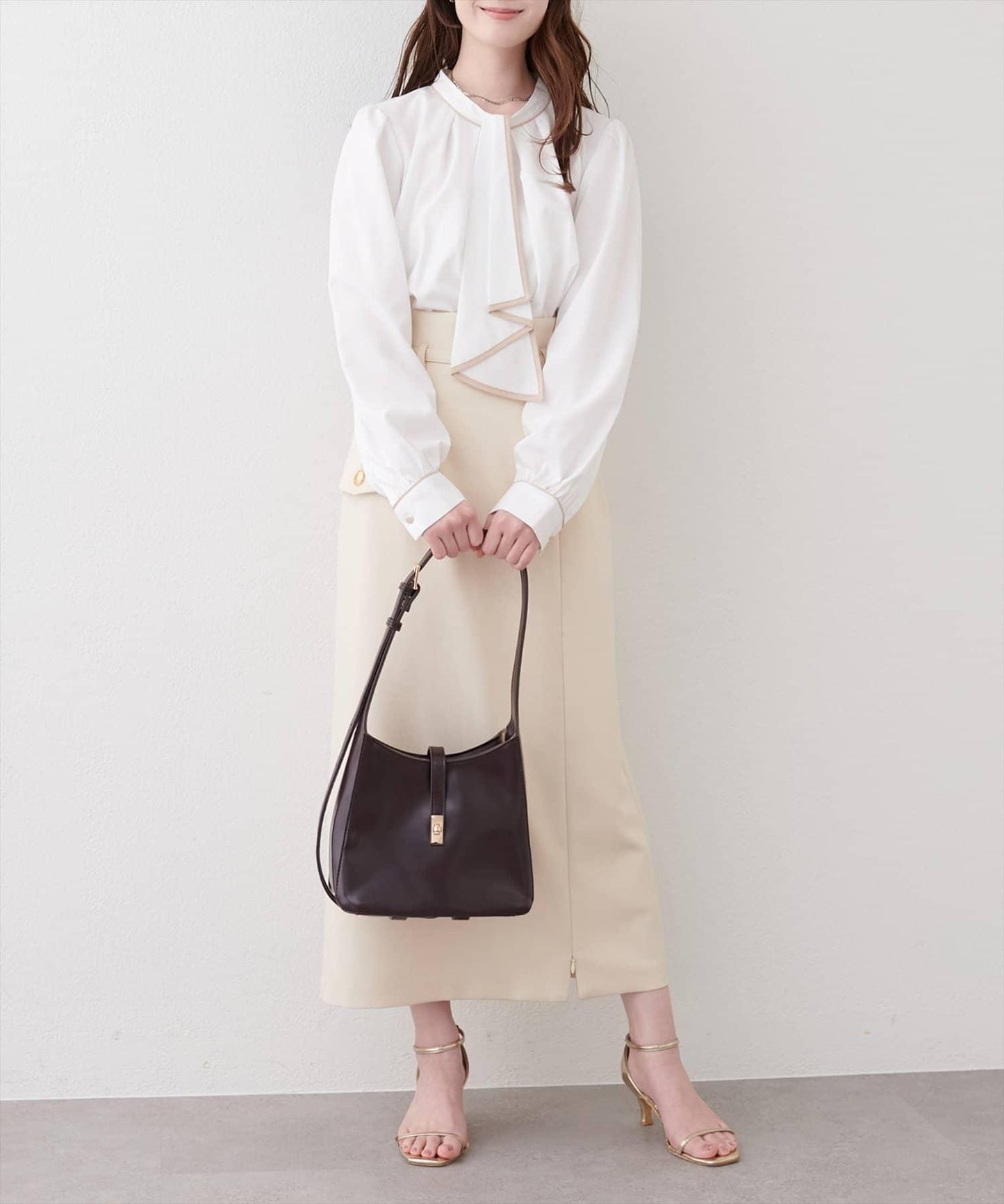 拼色蝴蝶結兩穿襯衫