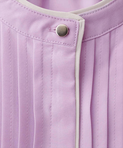 拼色滾邊褶皺女襯衫