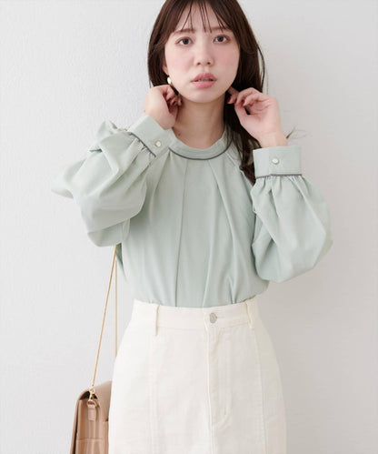 拼色蝴蝶結兩穿襯衫