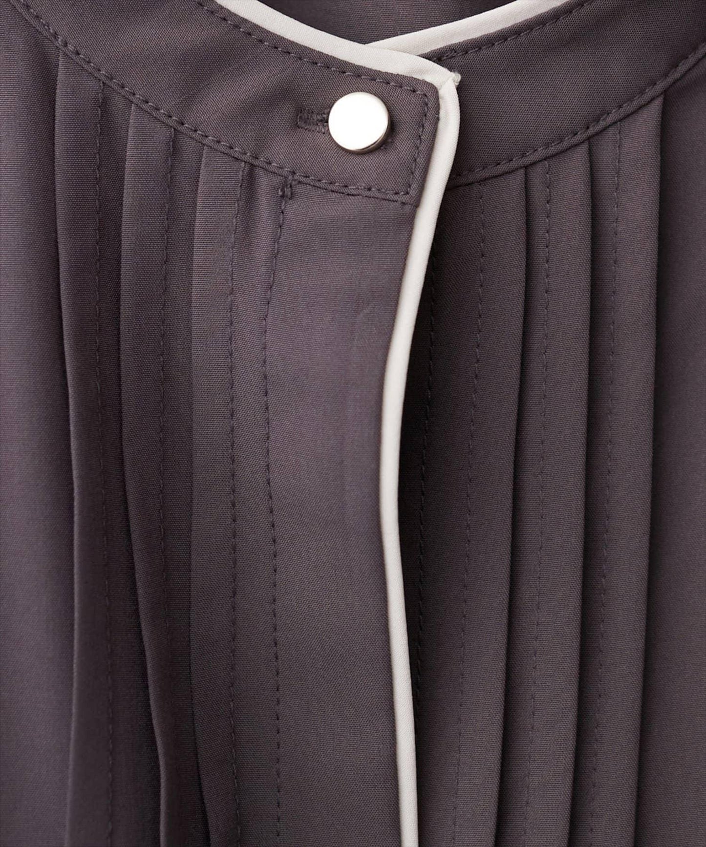 拼色滾邊褶皺女襯衫