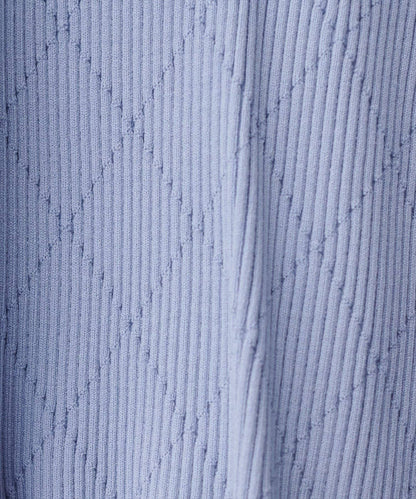 菱形圖案高領羅紋針織衫