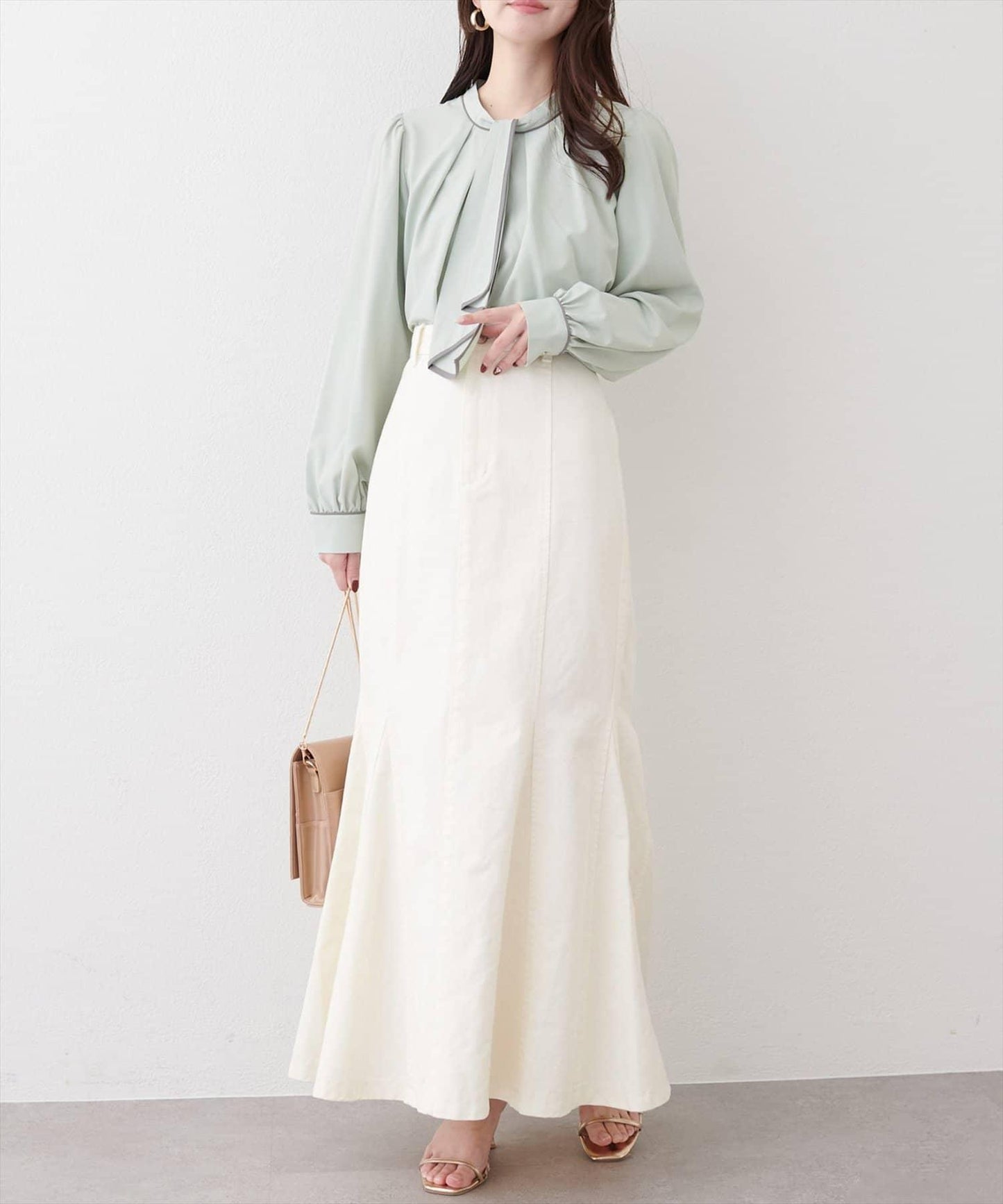 拼色蝴蝶結兩穿襯衫