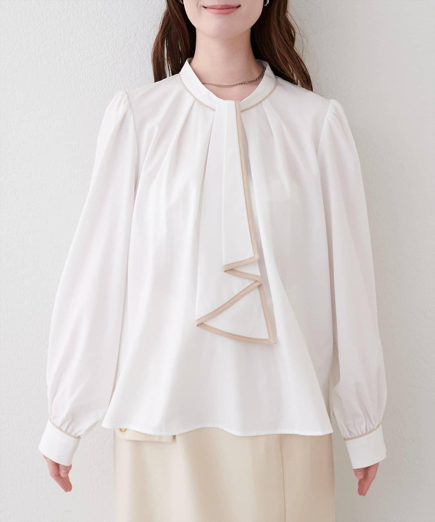 拼色蝴蝶結兩穿襯衫