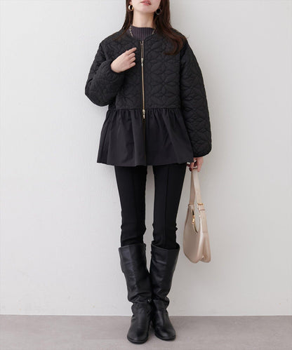 花卉絎縫荷葉邊短外套