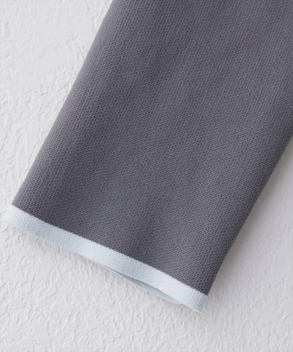 袖口拼色短款開衫