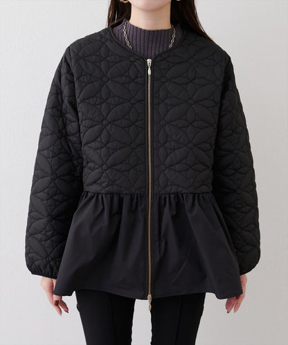 花卉絎縫荷葉邊短外套