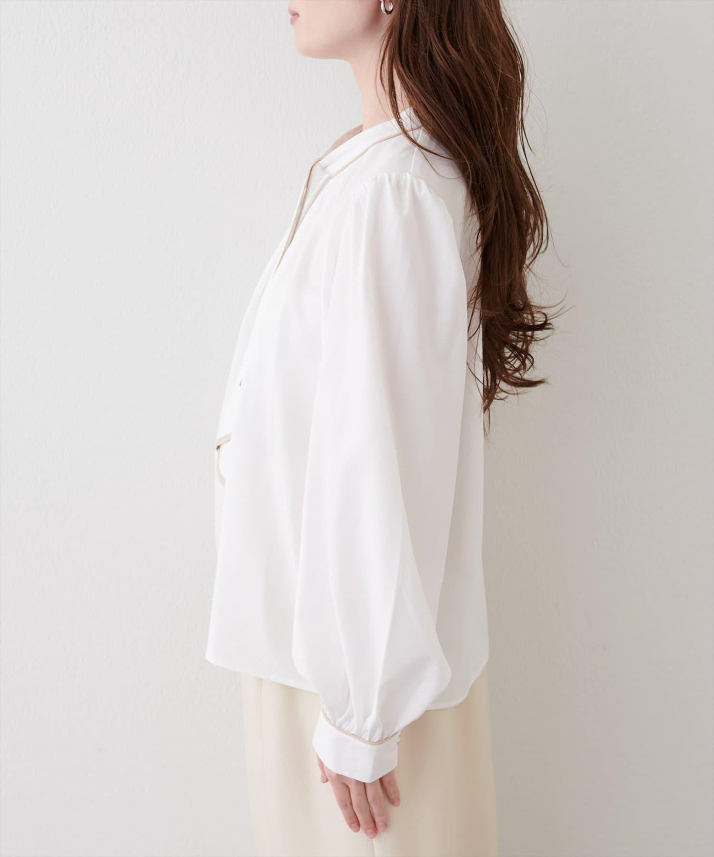 拼色蝴蝶結兩穿襯衫