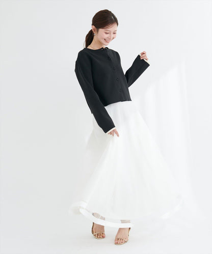 袖口拼色短款開衫