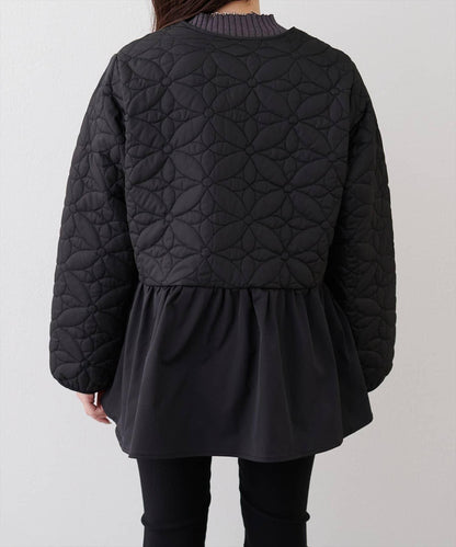 花卉絎縫荷葉邊短外套