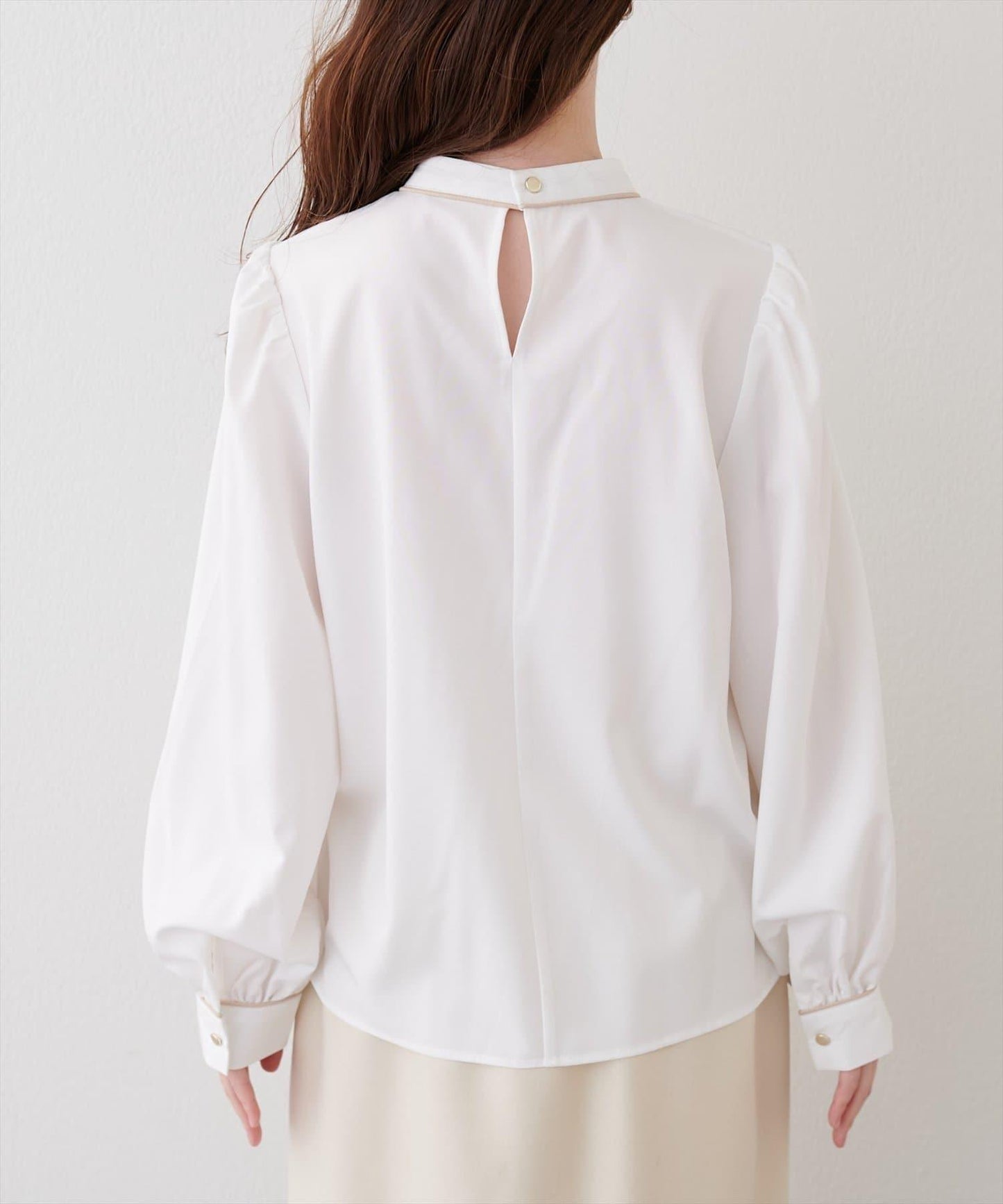 拼色蝴蝶結兩穿襯衫