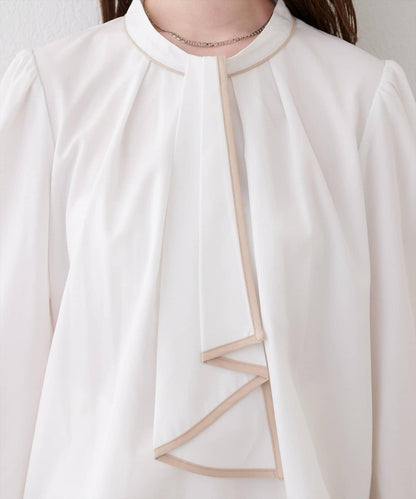 拼色蝴蝶結兩穿襯衫