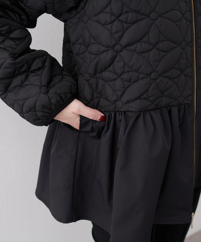 花卉絎縫荷葉邊短外套