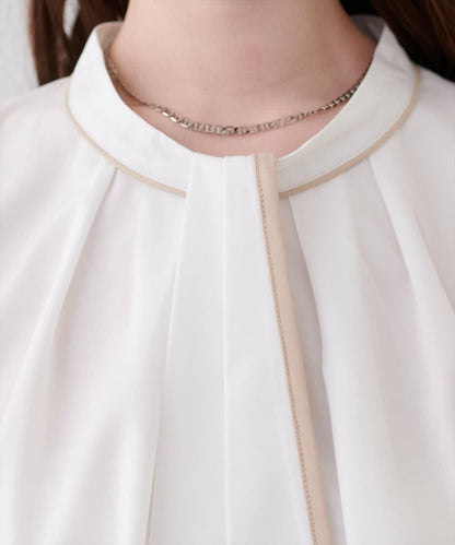 拼色蝴蝶結兩穿襯衫