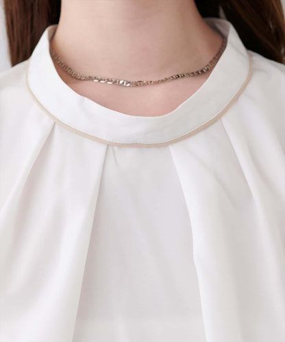 拼色蝴蝶結兩穿襯衫