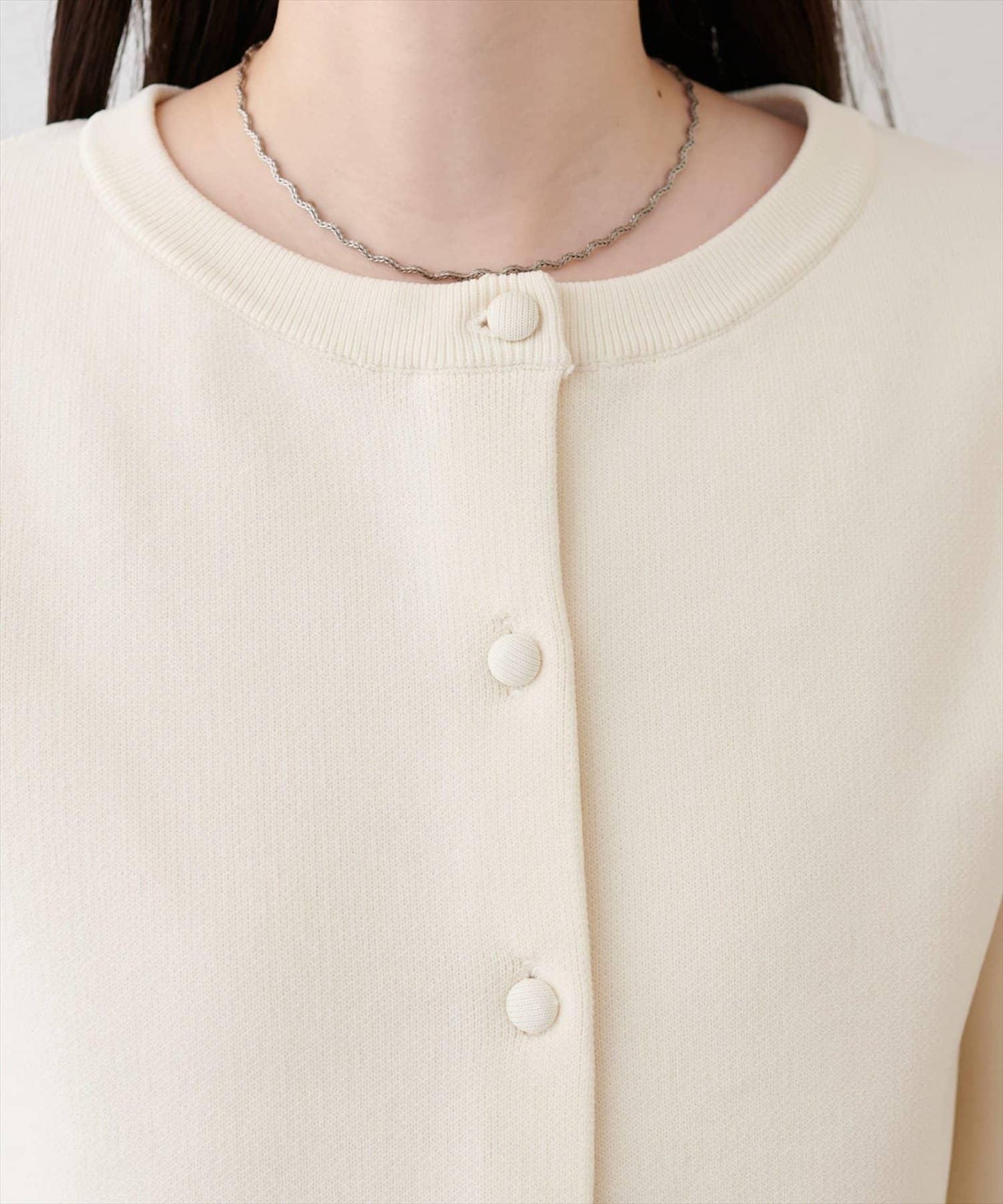 袖口拼色短款開衫