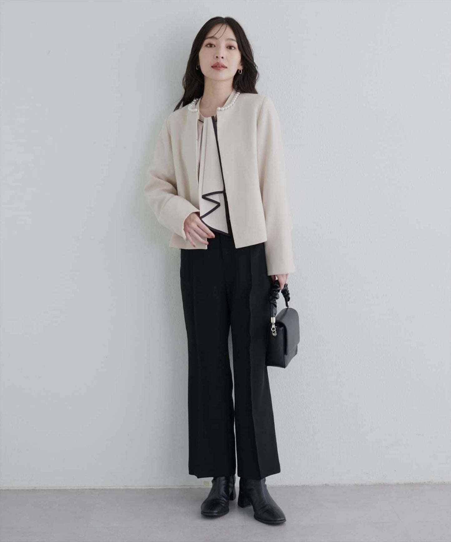 拼色蝴蝶結兩穿襯衫