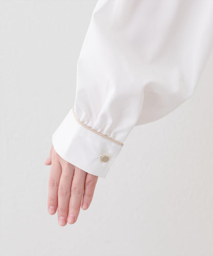 拼色蝴蝶結兩穿襯衫