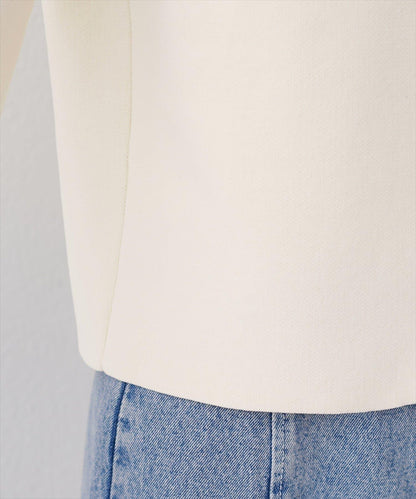 袖口拼色短款開衫