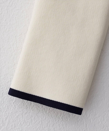 袖口拼色短款開衫