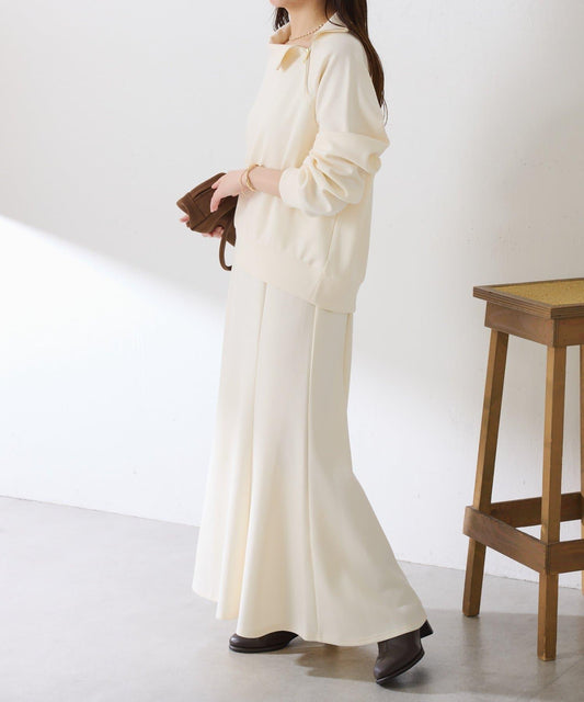 【舒適/百搭】不對稱半拉鍊套裝