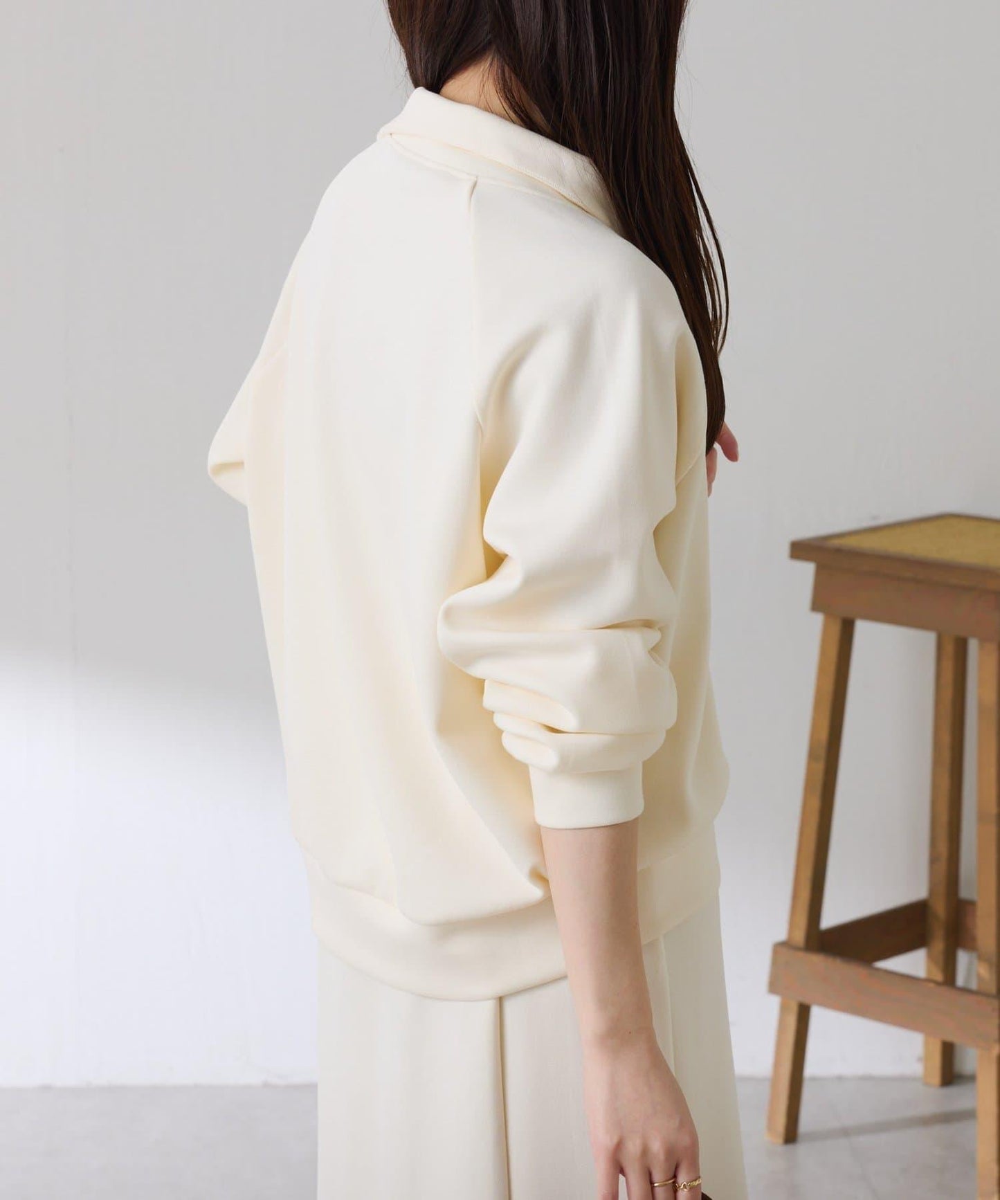 【舒適/百搭】不對稱半拉鍊套裝