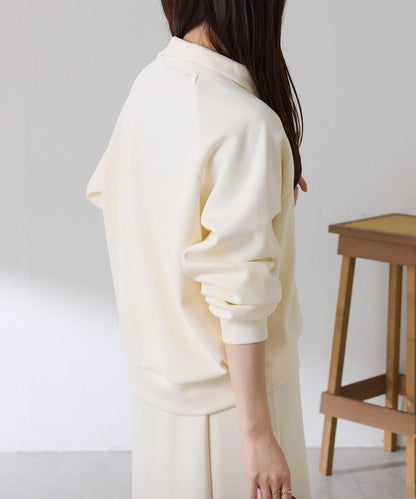 【舒適/百搭】不對稱半拉鍊套裝